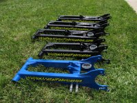 Banshee Swingarms 005  A small group of swingarms getting ready to ship to the customers (old style) : Banshee Swingarms